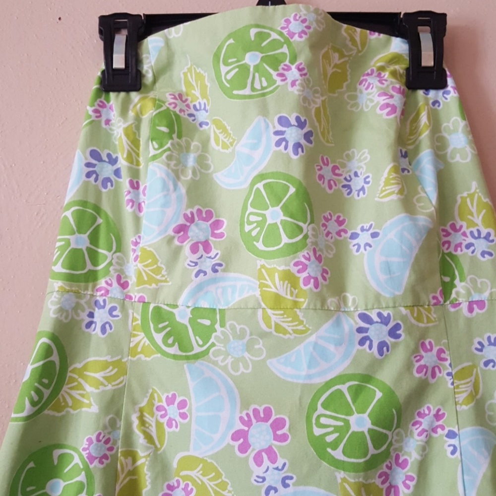 Strapless Lime Green Floral Maxi Dress - Picture 2 of 8